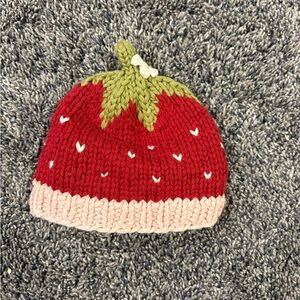 Strawberry Knit Kids Hat